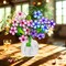 Crystal Expressions 4.0 Inch Hydrangea Posy Pot Spring Figurine , Lightweight Multi Seasonal Decor Spring Summer Suncatcher